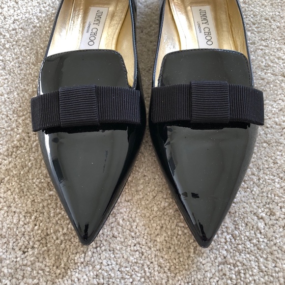 Jimmy Cho Patent Gala Loafers in Black - Picture 4 of 8